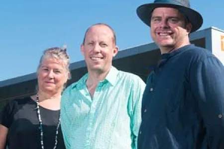 CDU Art Gallery Curator Joanna Barrkman, Matt Ward and Paul Johnstone